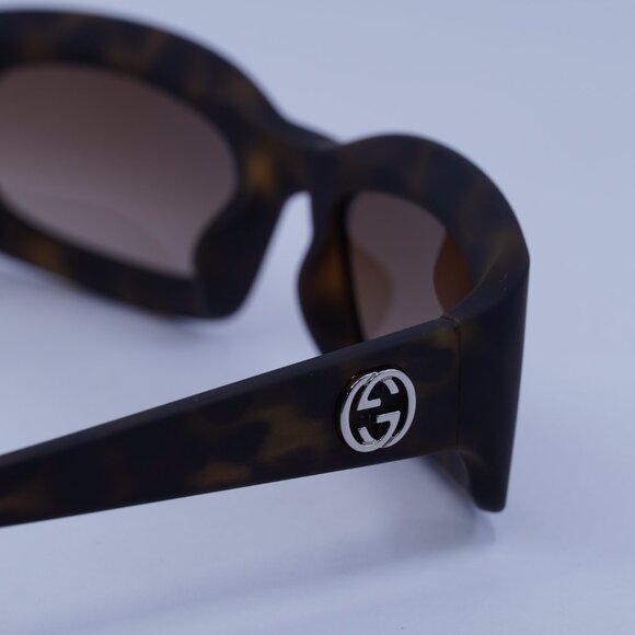 Gucci GG1786S 002 Sunglasses Dark Havana Rectangle Frame, Brown Lenses